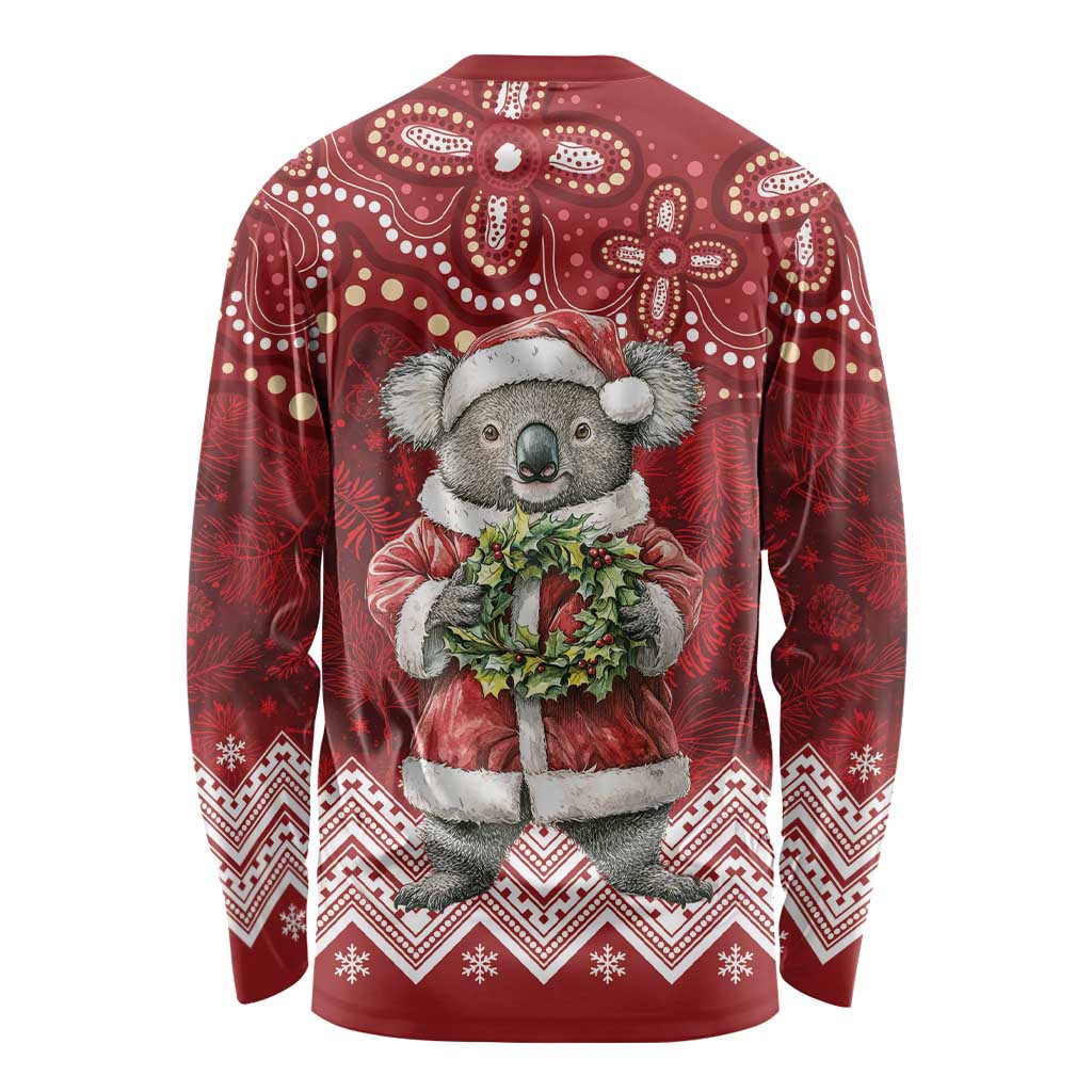 Here For A Koality Xmas Australia Abogirinal Long Sleeve Shirt Santa Koala - Aussie Hoodie