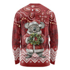Here For A Koality Xmas Australia Abogirinal Long Sleeve Shirt Santa Koala - Aussie Hoodie