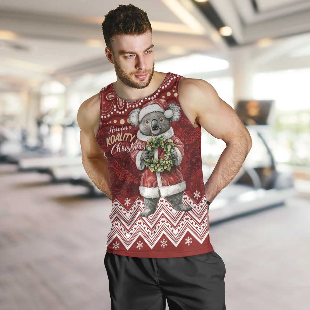 Here For A Koality Xmas Australia Abogirinal Men Tank Top Santa Koala - Aussie Hoodie
