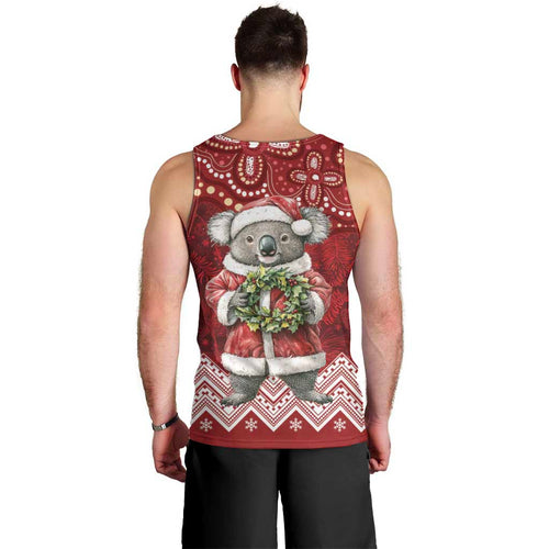 Here For A Koality Xmas Australia Abogirinal Men Tank Top Santa Koala - Aussie Hoodie