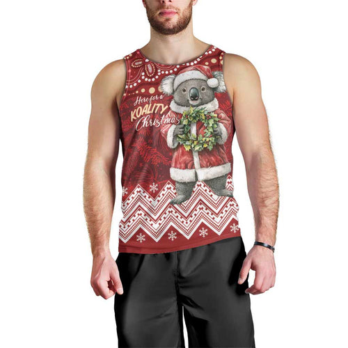 Here For A Koality Xmas Australia Abogirinal Men Tank Top Santa Koala - Aussie Hoodie