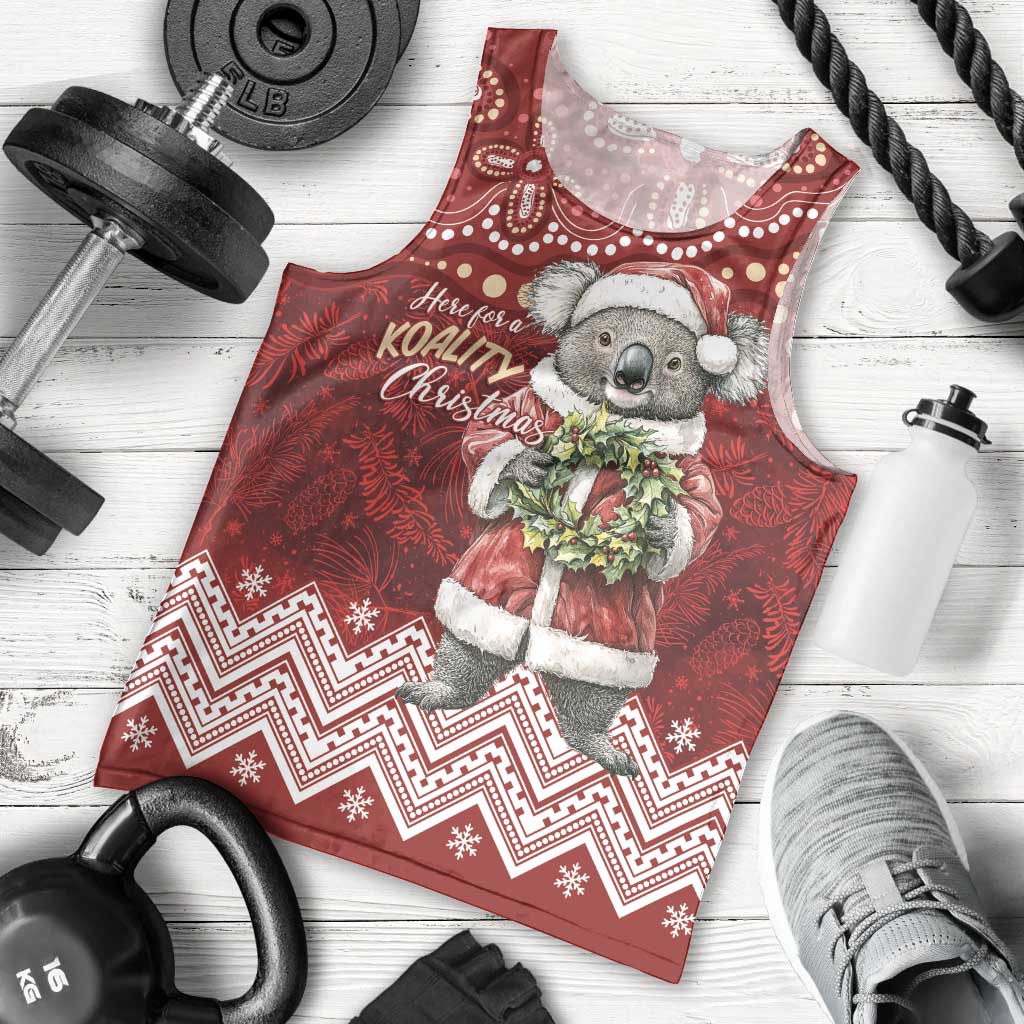 Here For A Koality Xmas Australia Abogirinal Men Tank Top Santa Koala - Aussie Hoodie