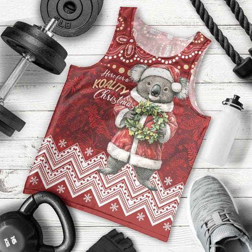 Here For A Koality Xmas Australia Abogirinal Men Tank Top Santa Koala - Aussie Hoodie