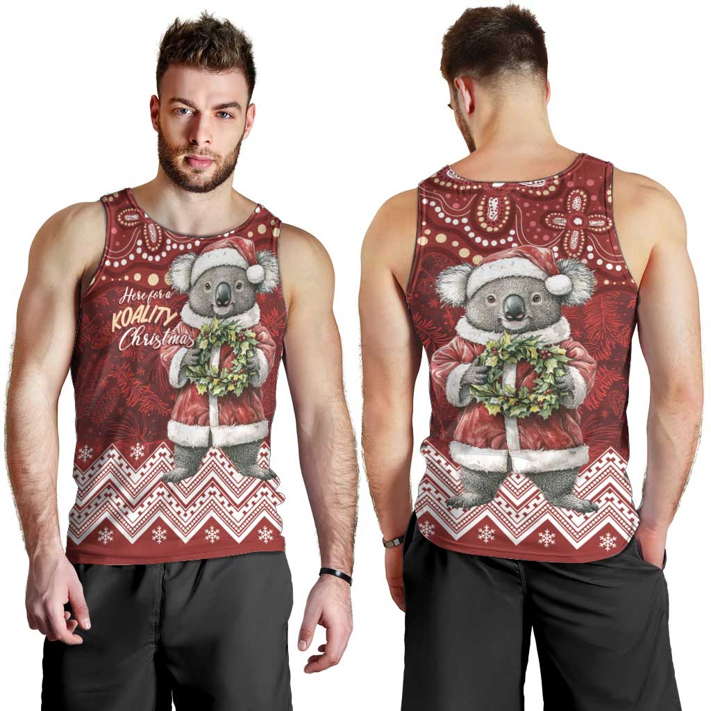Here For A Koality Xmas Australia Abogirinal Men Tank Top Santa Koala - Aussie Hoodie