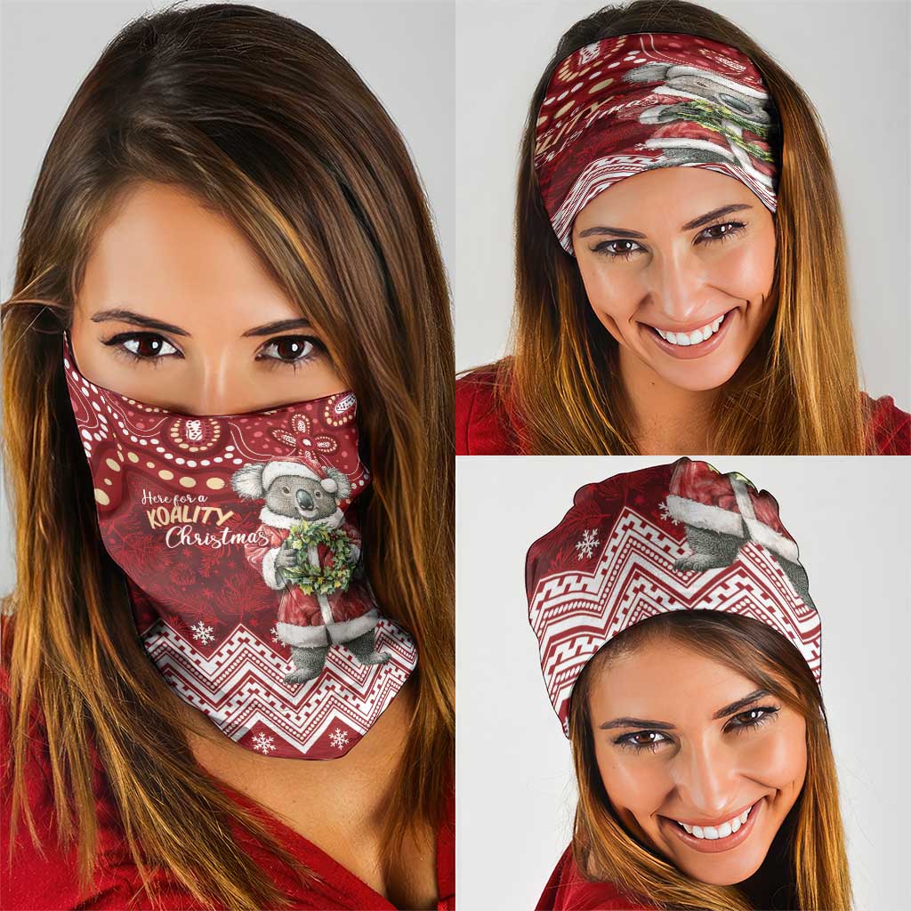 Here For A Koality Xmas Australia Abogirinal Neck Gaiter Santa Koala - Aussie Hoodie