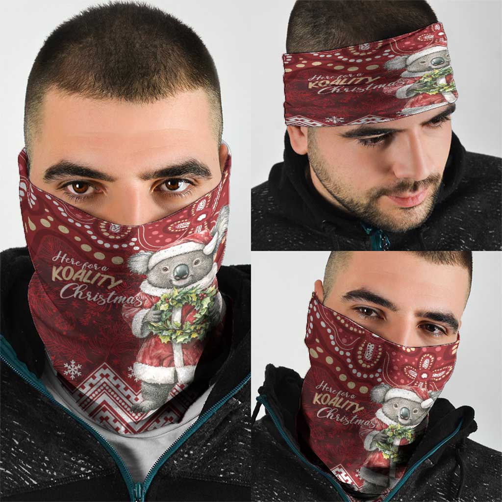 Here For A Koality Xmas Australia Abogirinal Neck Gaiter Santa Koala - Aussie Hoodie