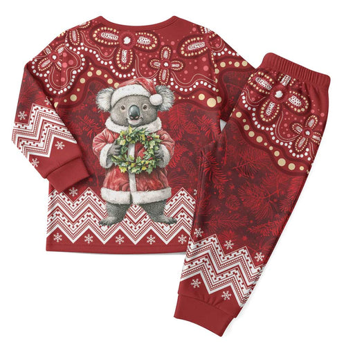 Here For A Koality Xmas Australia Abogirinal Christmas Pajama Set Santa Koala - Aussie Hoodie