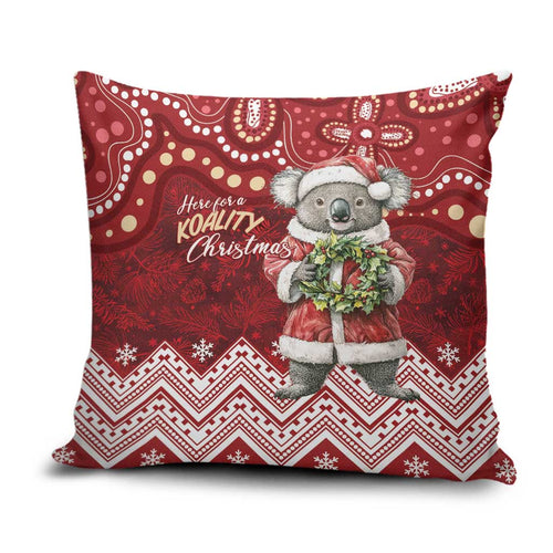 Here For A Koality Xmas Australia Abogirinal Pillow Cover Santa Koala - Aussie Hoodie