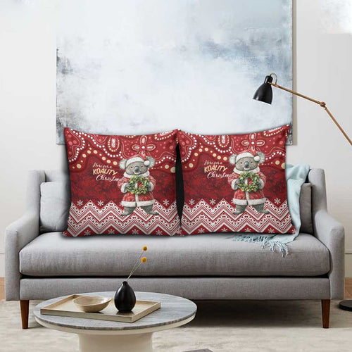 Here For A Koality Xmas Australia Abogirinal Pillow Cover Santa Koala - Aussie Hoodie