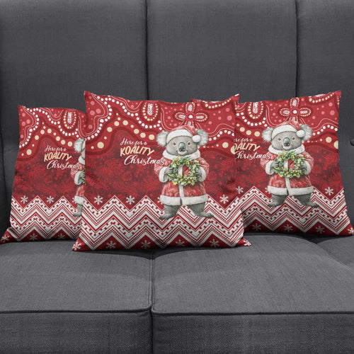Here For A Koality Xmas Australia Abogirinal Pillow Cover Santa Koala - Aussie Hoodie