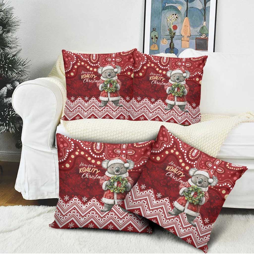 Here For A Koality Xmas Australia Abogirinal Pillow Cover Santa Koala - Aussie Hoodie