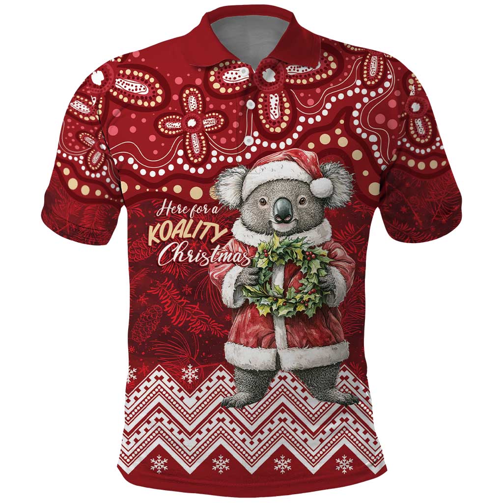 Here For A Koality Xmas Australia Abogirinal Polo Shirt Santa Koala - Aussie Hoodie