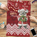 Here For A Koality Xmas Australia Abogirinal Puzzle Santa Koala - Aussie Hoodie