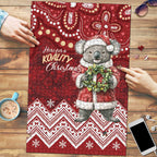 Here For A Koality Xmas Australia Abogirinal Puzzle Santa Koala - Aussie Hoodie