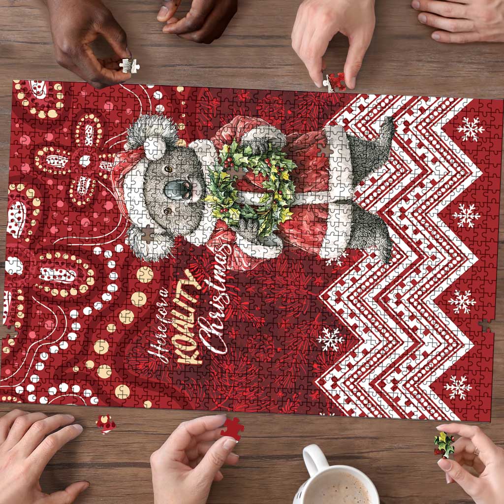Here For A Koality Xmas Australia Abogirinal Puzzle Santa Koala - Aussie Hoodie