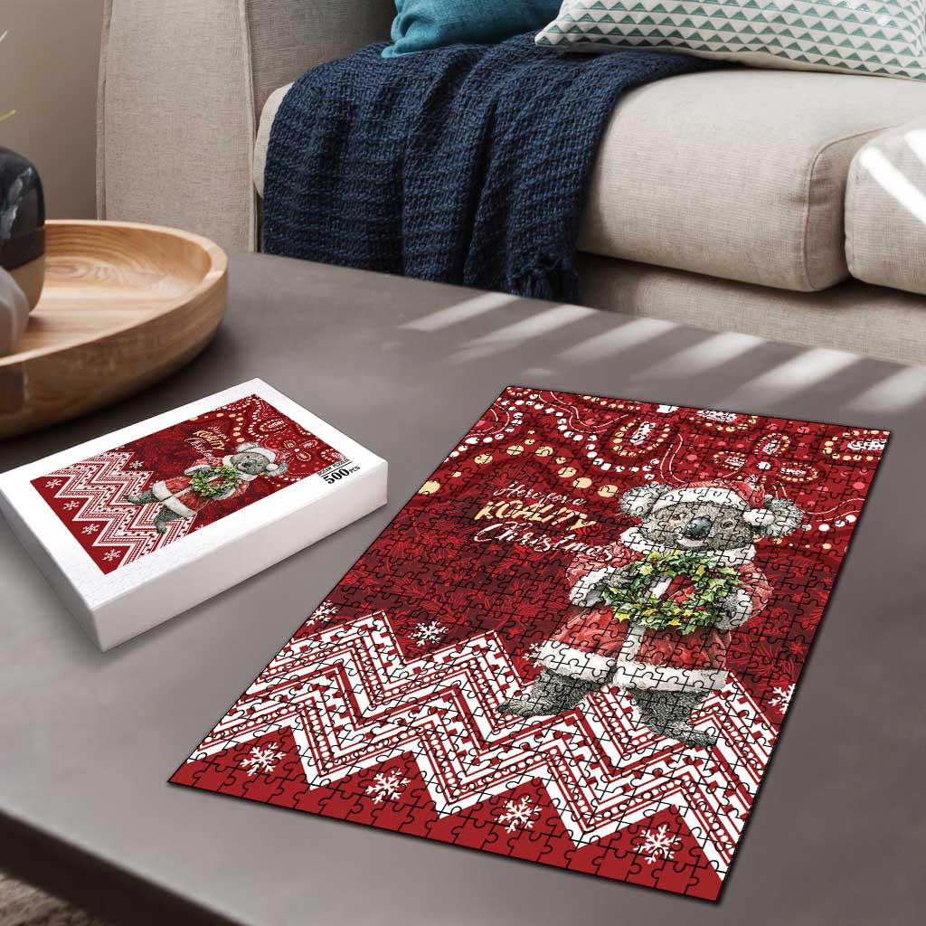Here For A Koality Xmas Australia Abogirinal Puzzle Santa Koala - Aussie Hoodie