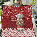 Here For A Koality Xmas Australia Abogirinal Quilt Santa Koala - Aussie Hoodie