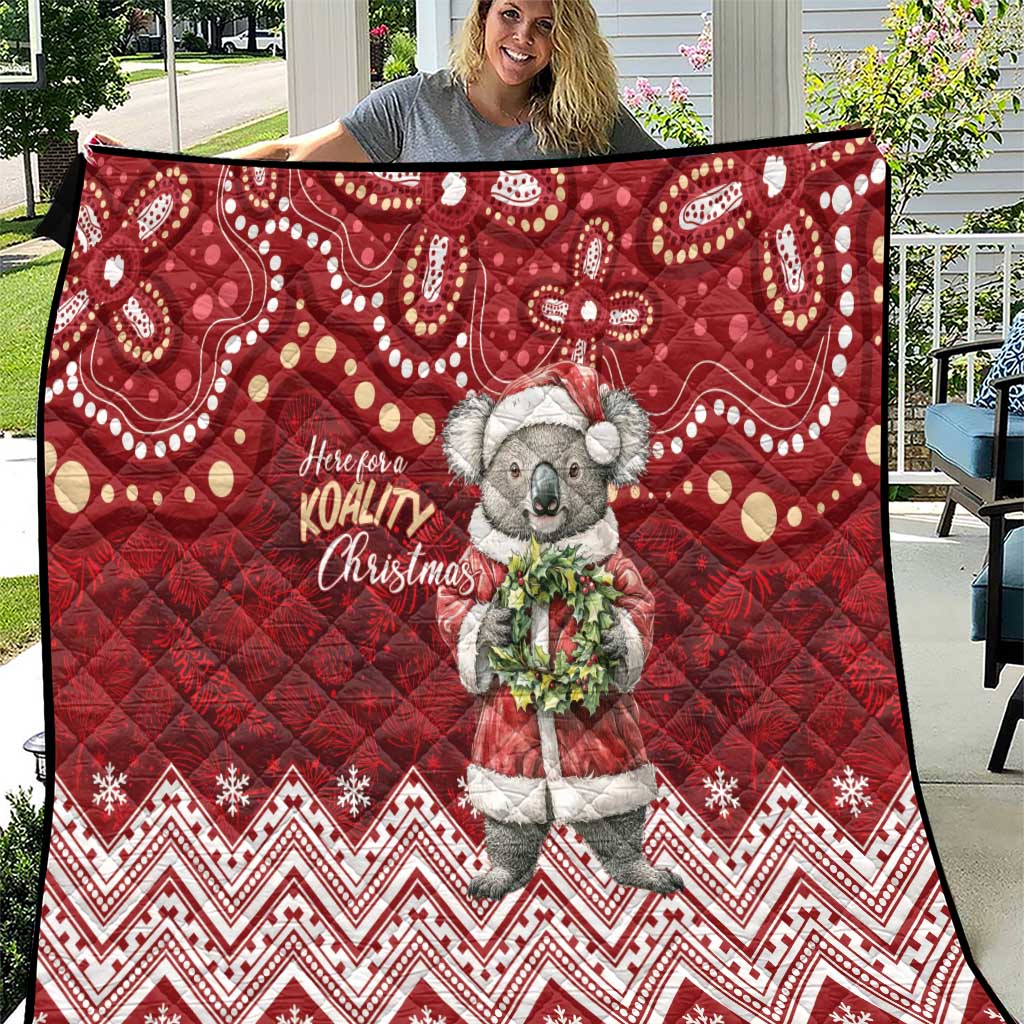 Here For A Koality Xmas Australia Abogirinal Quilt Santa Koala - Aussie Hoodie