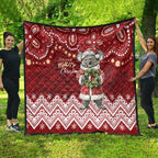 Here For A Koality Xmas Australia Abogirinal Quilt Santa Koala - Aussie Hoodie