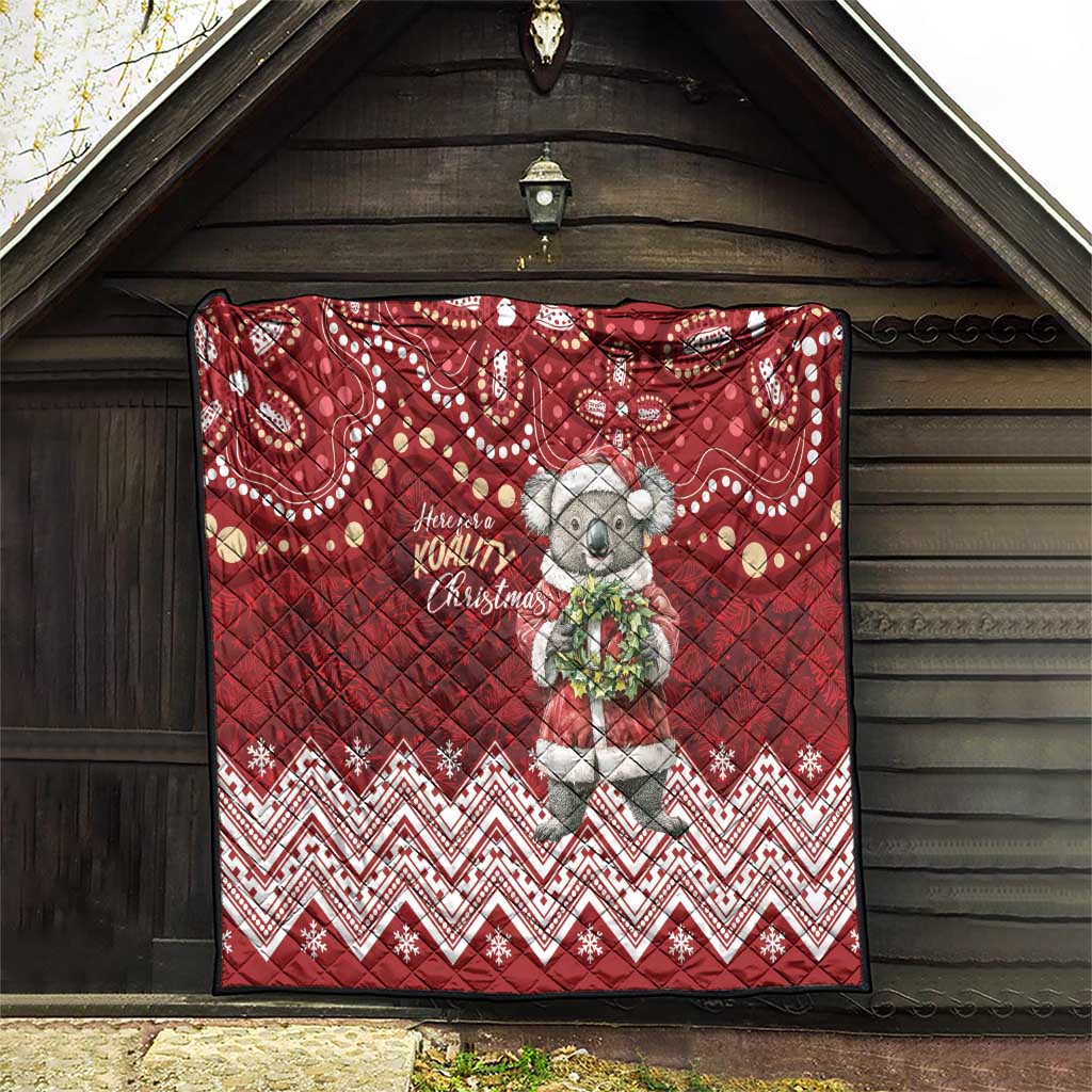 Here For A Koality Xmas Australia Abogirinal Quilt Santa Koala - Aussie Hoodie