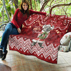 Here For A Koality Xmas Australia Abogirinal Quilt Santa Koala - Aussie Hoodie