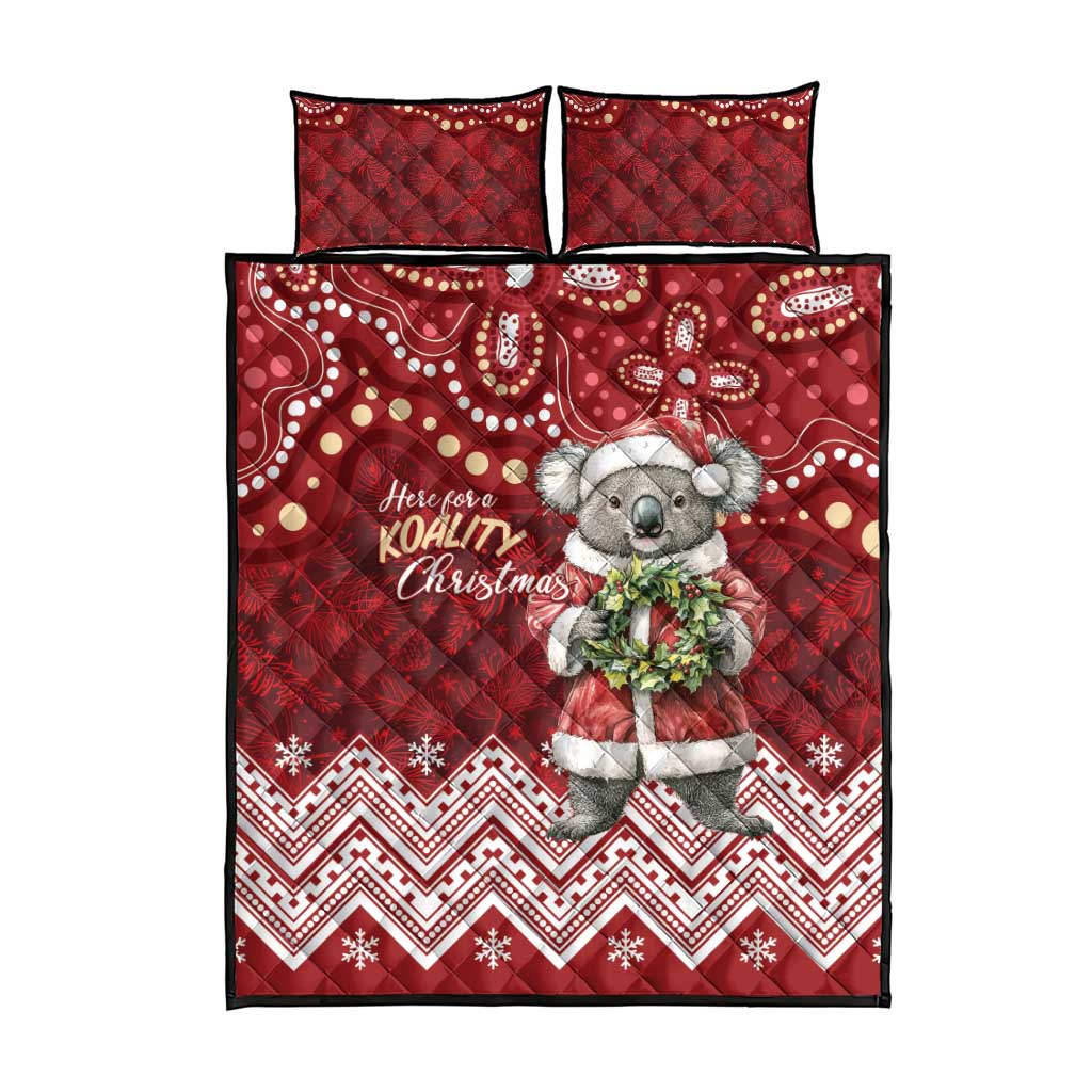 Here For A Koality Xmas Australia Abogirinal Quilt Bed Set Santa Koala - Aussie Hoodie