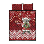 Here For A Koality Xmas Australia Abogirinal Quilt Bed Set Santa Koala - Aussie Hoodie
