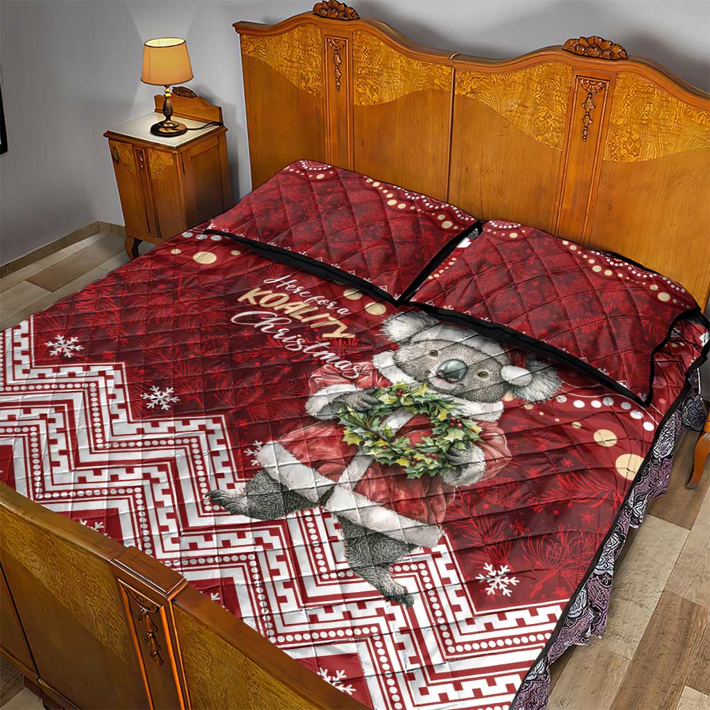 Here For A Koality Xmas Australia Abogirinal Quilt Bed Set Santa Koala - Aussie Hoodie