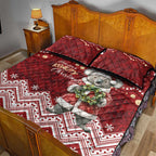 Here For A Koality Xmas Australia Abogirinal Quilt Bed Set Santa Koala - Aussie Hoodie