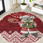Here For A Koality Xmas Australia Abogirinal Round Carpet Santa Koala - Aussie Hoodie
