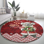 Here For A Koality Xmas Australia Abogirinal Round Carpet Santa Koala - Aussie Hoodie