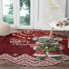 Here For A Koality Xmas Australia Abogirinal Round Carpet Santa Koala - Aussie Hoodie