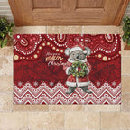Here For A Koality Xmas Australia Abogirinal Rubber Doormat Santa Koala - Aussie Hoodie