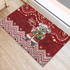 Here For A Koality Xmas Australia Abogirinal Rubber Doormat Santa Koala - Aussie Hoodie