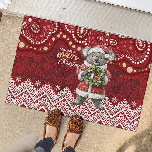 Here For A Koality Xmas Australia Abogirinal Rubber Doormat Santa Koala - Aussie Hoodie