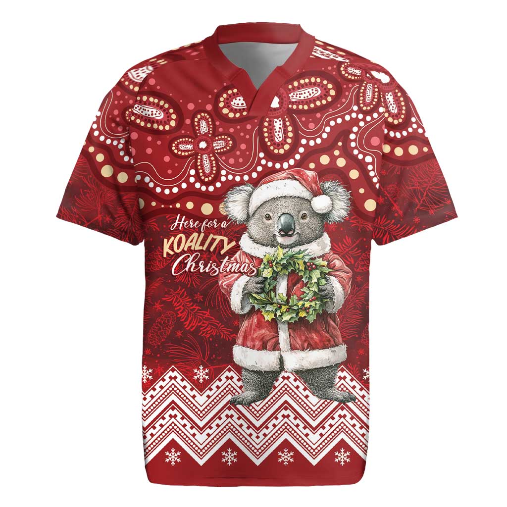 Here For A Koality Xmas Australia Abogirinal Rugby Jersey Santa Koala - Aussie Hoodie