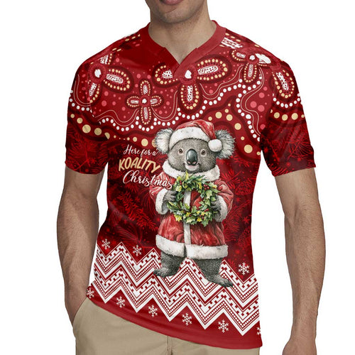 Here For A Koality Xmas Australia Abogirinal Rugby Jersey Santa Koala - Aussie Hoodie