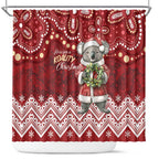 Here For A Koality Xmas Australia Abogirinal Shower Curtain Santa Koala - Aussie Hoodie
