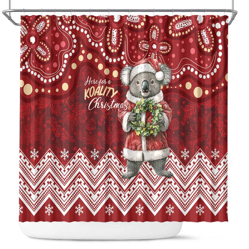 Here For A Koality Xmas Australia Abogirinal Shower Curtain Santa Koala - Aussie Hoodie