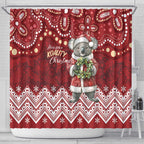 Here For A Koality Xmas Australia Abogirinal Shower Curtain Santa Koala - Aussie Hoodie