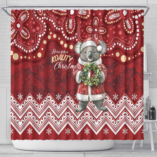 Here For A Koality Xmas Australia Abogirinal Shower Curtain Santa Koala - Aussie Hoodie