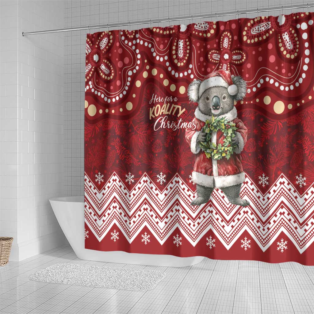 Here For A Koality Xmas Australia Abogirinal Shower Curtain Santa Koala - Aussie Hoodie