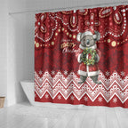 Here For A Koality Xmas Australia Abogirinal Shower Curtain Santa Koala - Aussie Hoodie