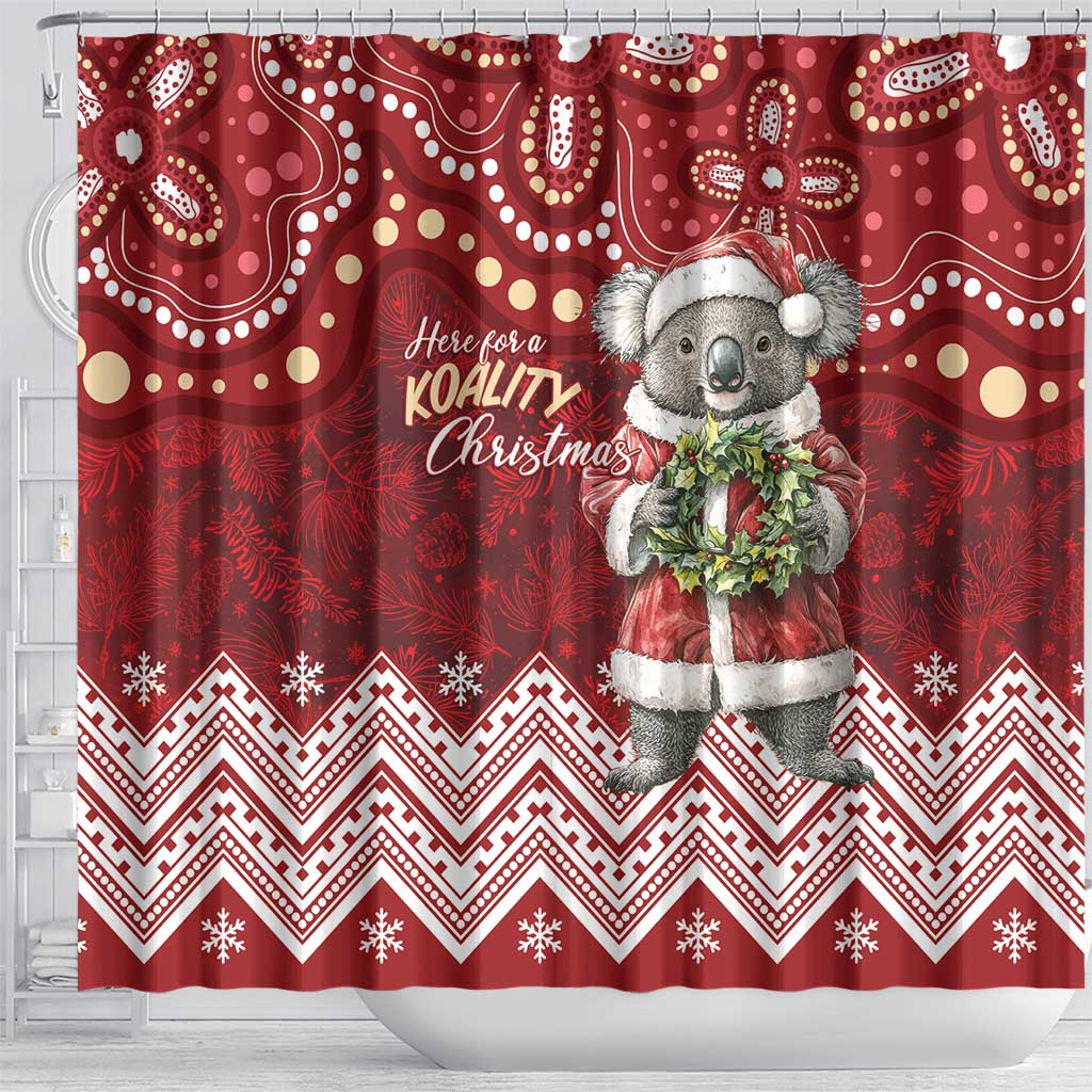 Here For A Koality Xmas Australia Abogirinal Shower Curtain Santa Koala - Aussie Hoodie