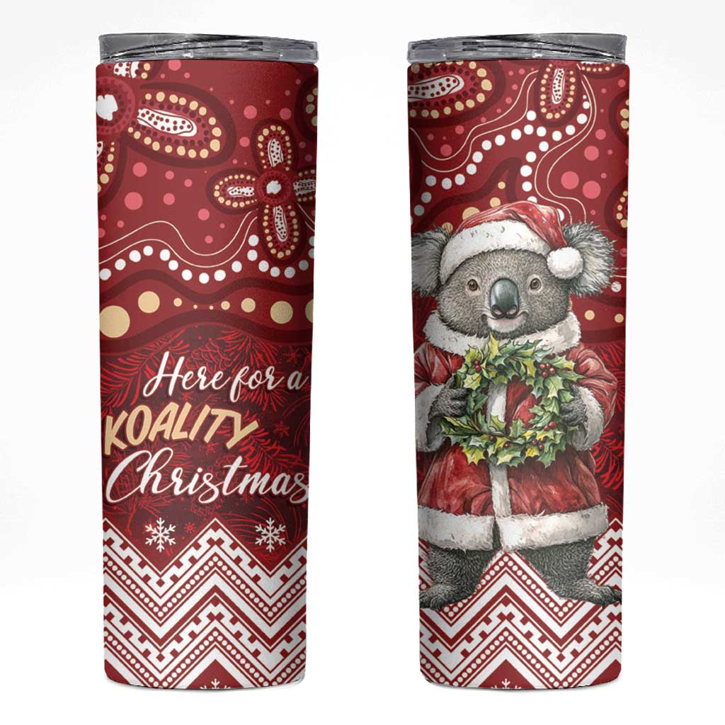 Here For A Koality Xmas Australia Abogirinal Skinny Tumbler Santa Koala - Aussie Hoodie