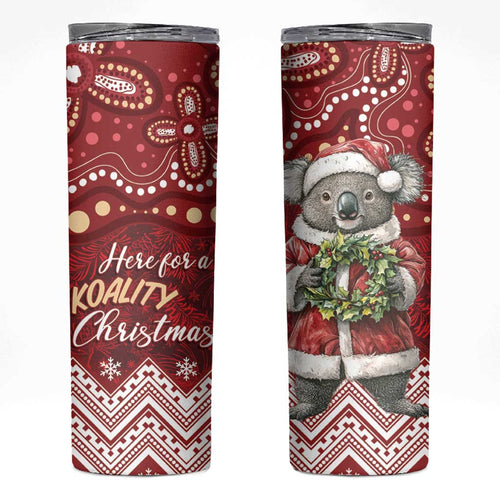 Here For A Koality Xmas Australia Abogirinal Skinny Tumbler Santa Koala - Aussie Hoodie