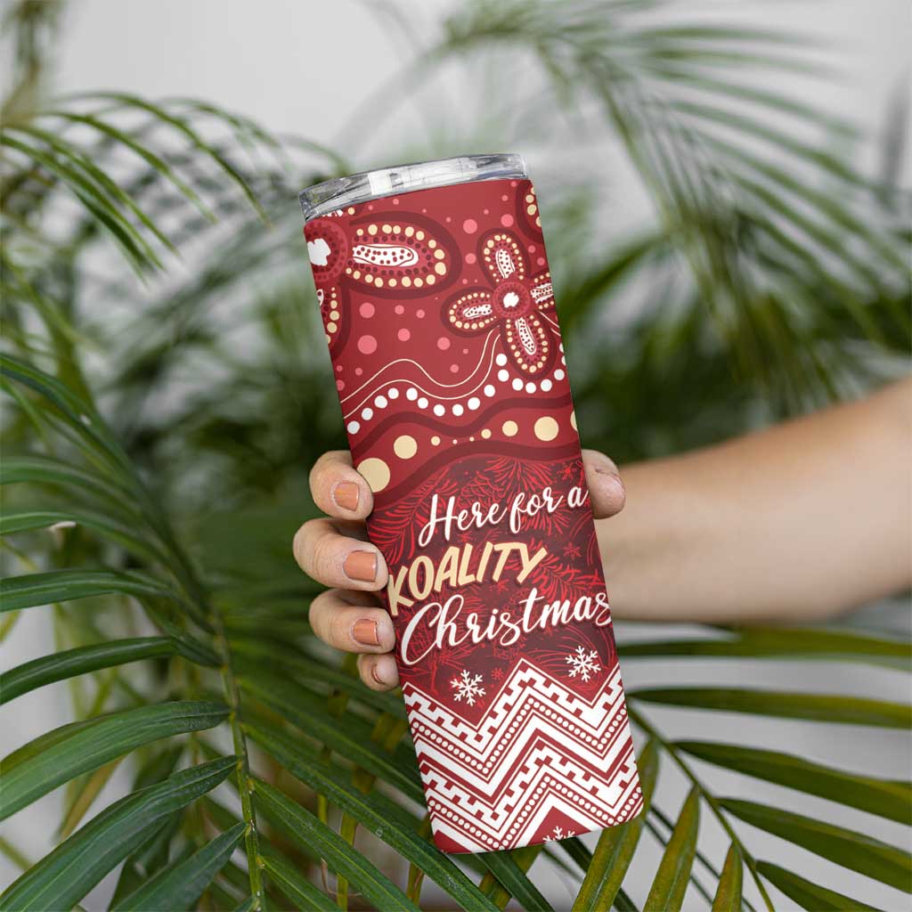 Here For A Koality Xmas Australia Abogirinal Skinny Tumbler Santa Koala - Aussie Hoodie