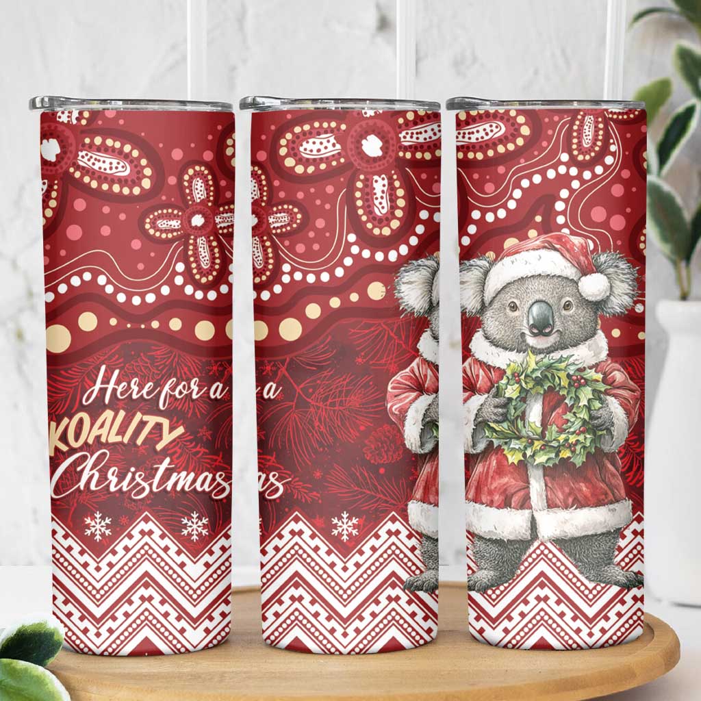Here For A Koality Xmas Australia Abogirinal Skinny Tumbler Santa Koala - Aussie Hoodie