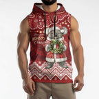 Here For A Koality Xmas Australia Abogirinal Sleeveless Hoodie Santa Koala - Aussie Hoodie