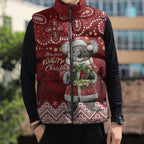Here For A Koality Xmas Australia Abogirinal Sleeveless Puffer Jacket Santa Koala - Aussie Hoodie